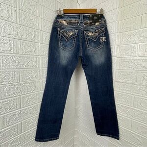 Miss Me Easy Capri Denim Jeans Bling Size 25
